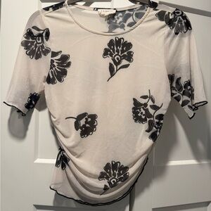 Promesa Black and Cream Floral Blouse